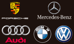marcas de coches: Porche, Mercedes-Benz, Audi, BMW, Wolsvagen